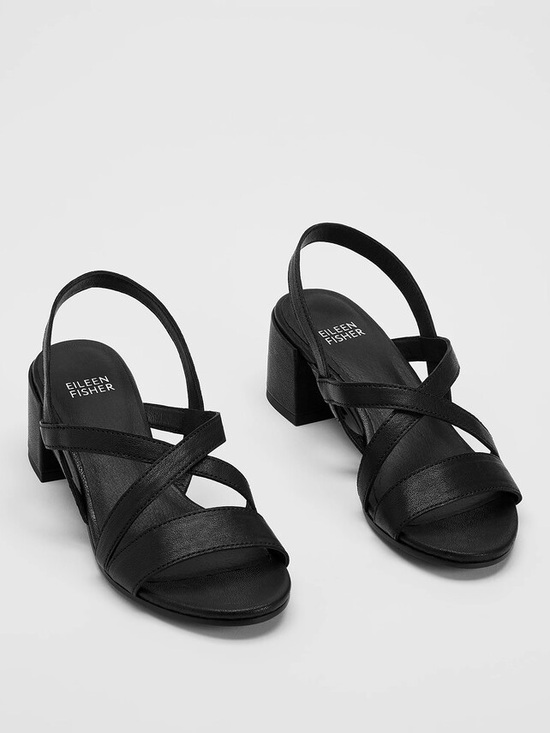 Eileen Fisher Shoes - New Eileen Fisher Giga Block Heel Slingback Sandal Black Leather Women’s 9.5